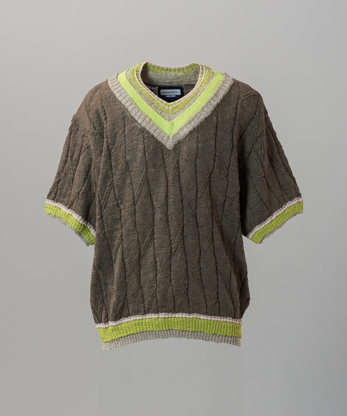 MAISON SPECIAL VネックニットTシャツ MAISON SPECIAL（メゾンスペシャル） tシャツ 「UNISEX」Multi-layered