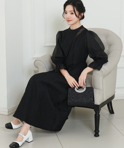 「Lace Ladies」 半袖ワンピース FREE チャコールグレー レディース_画像6