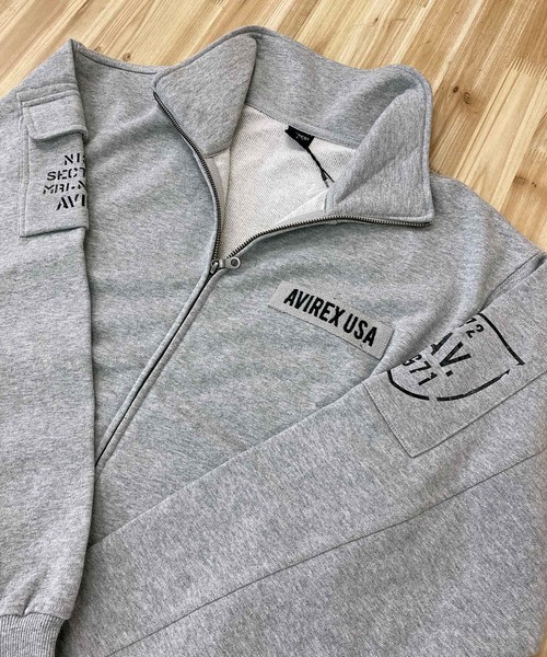 「AVIREX」 ジップアップパーカー L ネイビー メンズ_画像5