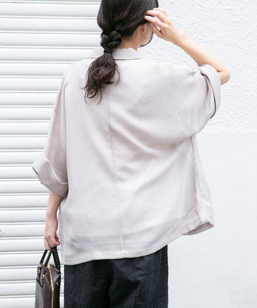 コート アウター メッシュ半袖ジャケット レディースの画像