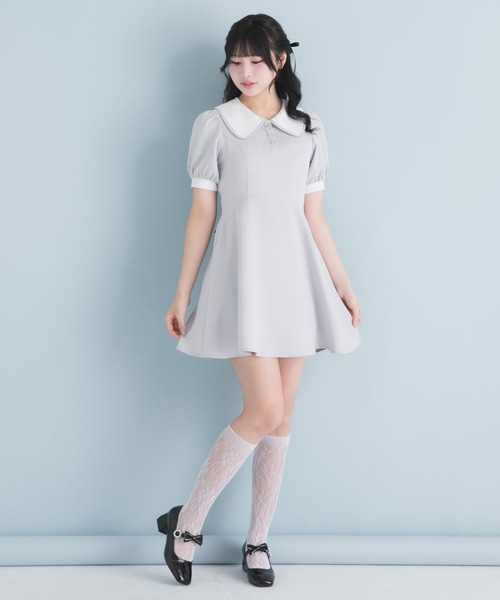 「DearMyLoveRose」 半袖ワンピース MEDIUM グレー系その他 レディース_画像6