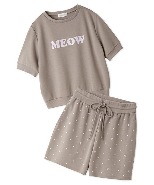 SNIDEL HOME パジャマ ルームウェア MEOWロゴスウェットセットアップ