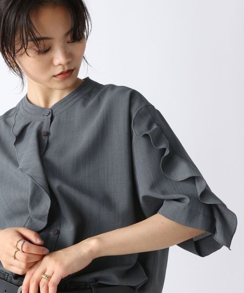 「JEANASIS」 半袖ブラウス FREE ネイビー レディース_画像8
