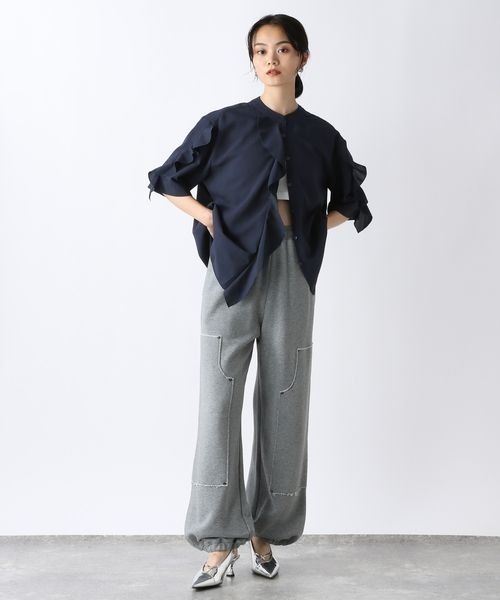 「JEANASIS」 半袖ブラウス FREE ネイビー レディース_画像9