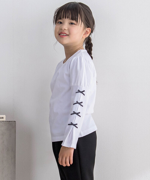 「BeBe Petits Pois Vert」 「KIDS」長袖カットソー 120cm ホワイト キッズ_画像3