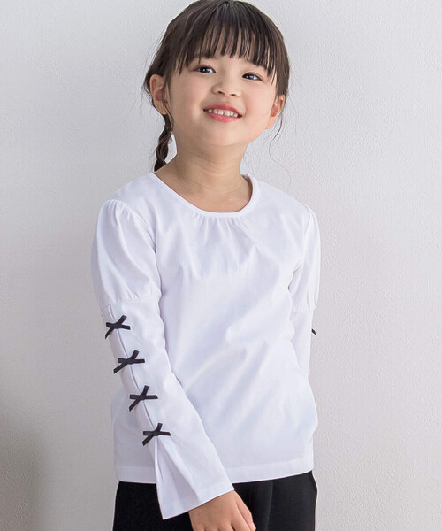 「BeBe Petits Pois Vert」 「KIDS」長袖カットソー 120cm ホワイト キッズ_画像4