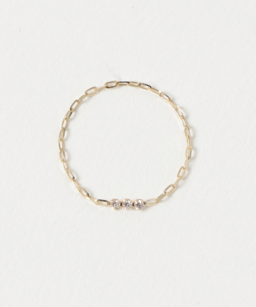 Phoebe（フィービー） 指輪 リング 「K10」タイニービジューチェーン