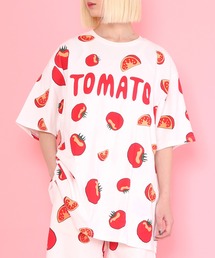 PUNYUS カラフル鳥スイカ柄 半袖シャツ サイズ2 PUNYUS tシャツ フード総柄Tシャツ（TOMATO・KIWI・RENNYU