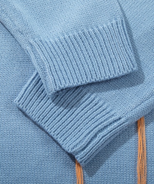 セーター ニット 「HOOK」個性派・ハートステッチのスウェット風ニット