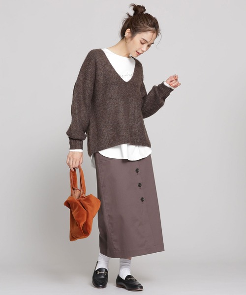 ・ブラウン ニット WEB限定/深Vネックニットトップス 長袖 ZOZOTOWN PayPayモール店 - 通販 - PayPayモール ・ブラウン