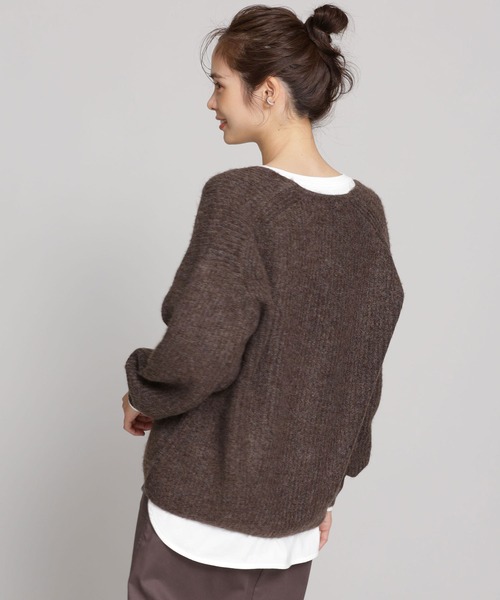 ・ブラウン ニット WEB限定/深Vネックニットトップス 長袖 ZOZOTOWN PayPayモール店 - 通販 - PayPayモール ・ブラウン
