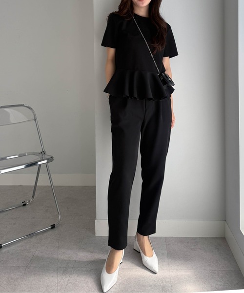 RANAN（ラナン） スラックス パンツ 「低身長サイズ有」美脚シルエット