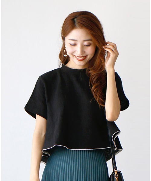 tシャツ スカートと相性抜群！着るだけで脚長美人ショート丈フレアトップス レディース Ehre style tシャツ スカートと相性抜群！着るだけで脚長美人