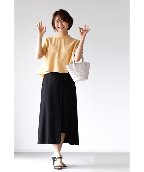 tシャツ スカートと相性抜群！着るだけで脚長美人ショート丈フレアトップス レディース Ehre style tシャツ スカートと相性抜群！着るだけで脚長美人