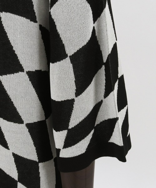 セーター ニット ADAMPATEK / skewed check pattern short sleeve knit/ルーズシルエット半袖ニットTシ | ADAM PATEK | 21