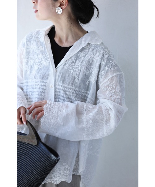 【1度着用のみ美品】 YLÈVE(イレーヴ) 近年モデル シアーシャツ ブラウス aquagarage シャツ ブラウス 秋冬 レディース 裾ツイスト