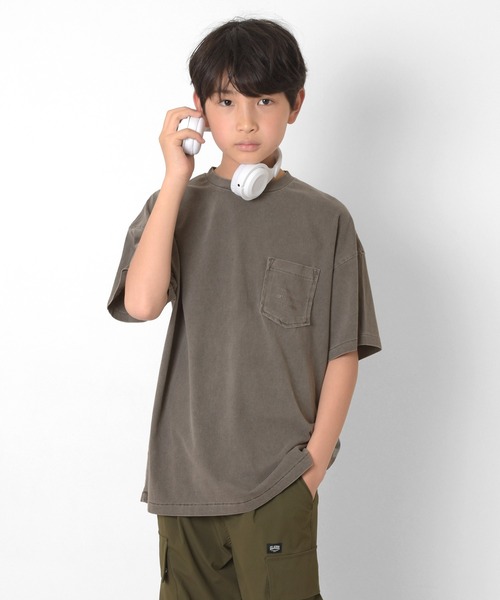 GLAZOS（グラソス） tシャツ 製品染め・無地半袖ポケットロゴプリントT