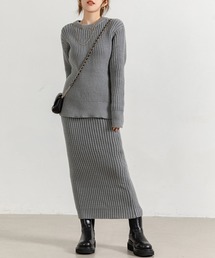 DAY CLOSET セットアップ レディース 長袖きれいめリブニット