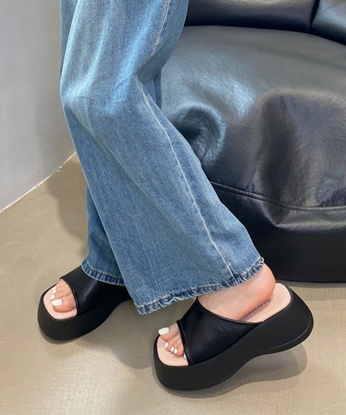 miniministore サンダル 厚底サンダル ミュールサンダル 夏 美脚