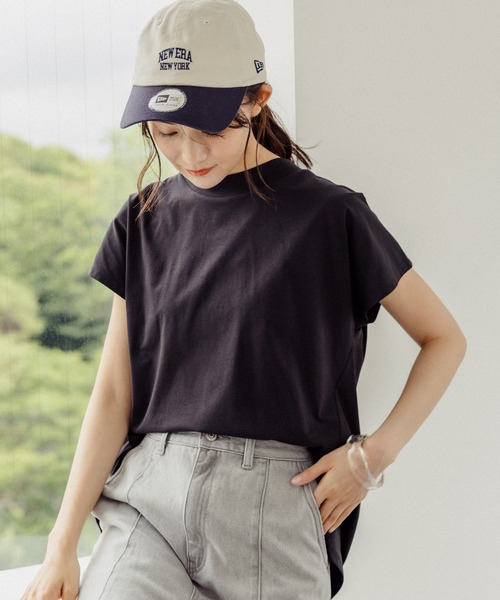 GLOBAL WORK tシャツ 新サイズ追加/快適ハイネックフレンチプル