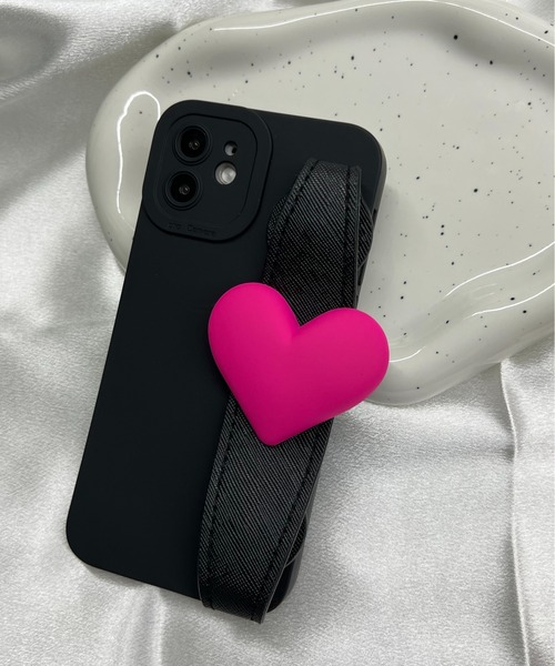 スマホショルダー スマホケース iPhone リボン band-09 iPhone リボン チャーム カード入 ショルダーストラップ ケース