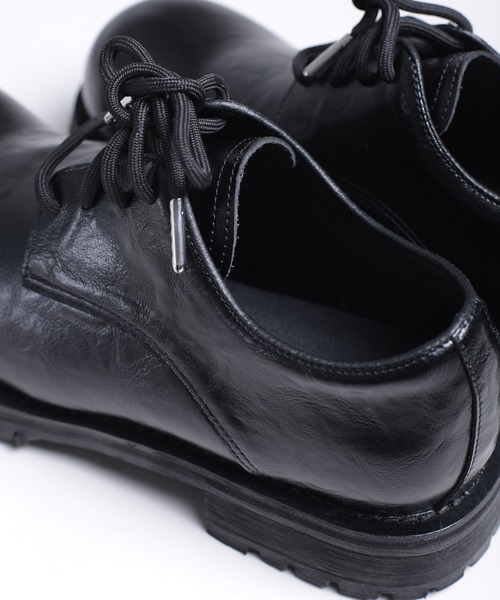 shoes365 シューズ 「shoes365」ラウンドトゥ厚底ウォッシュレザー