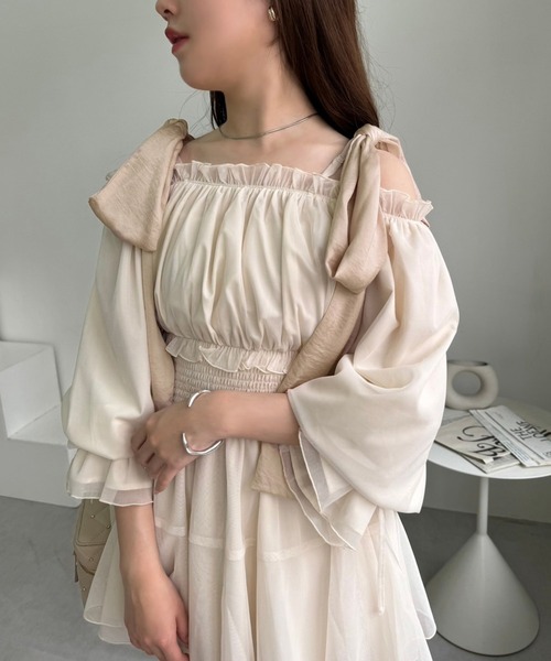 one after another NICE CLAUP シャツ ブラウス リボン取り外しできる