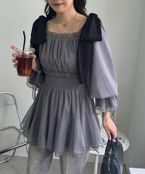 one after another NICE CLAUP シャツ ブラウス リボン取り外しできる