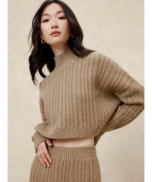 BANANA REPUBLIC ケーブル編みタートルネックセーター M BANANA REPUBLIC（バナナリパブリック） ニット BANANA REPUBLIC