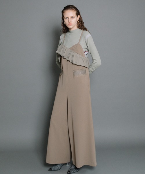 AULA AILA オールインワン アシンメトリータフタフリルオールインワン