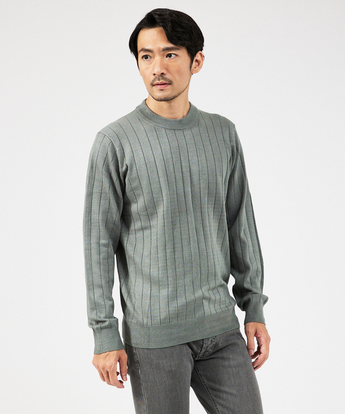 ABAHOUSE GRAY セーター ニット 「カシミアタッチ」12ゲージ