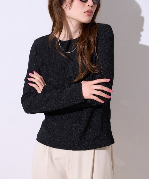 TRIANGLE PALETTE tシャツ 光沢凸凹 ロングスリーブトップス