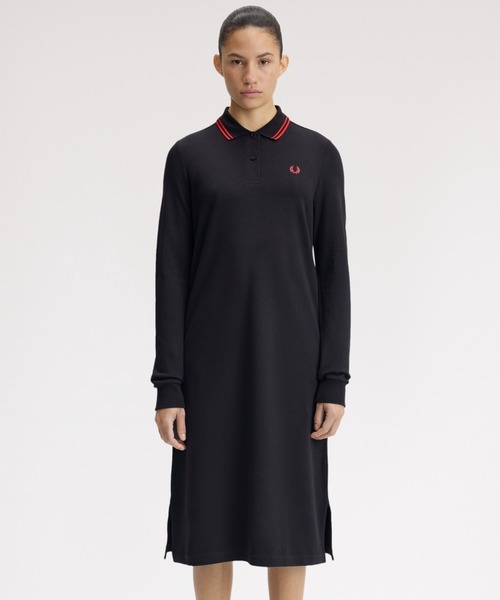 FRED PERRY シャツワンピース ポロシャツ FRED PERRY（フレッドペリー） ワンピース The Long Sleeve Fred Perry