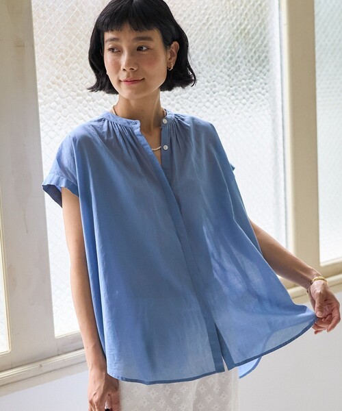 「FREAK'S STORE」 半袖シャツ LARGE ブルー レディース FREAK'S STORE 「FREAK'S STORE」 半袖ブラウス フリ- ブルー