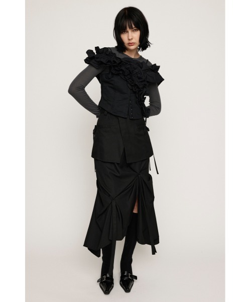 【美品】SLY LAYERED TUCK RIBBON スカート ブラック 1 スライ SLY LAYERED TUCK RIBBON スカート （Multi_1