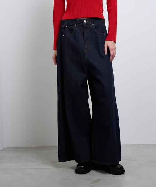 LANVIN en Bleu ジーンズ デニム デニムパンツ ボリュームワイドデニム 