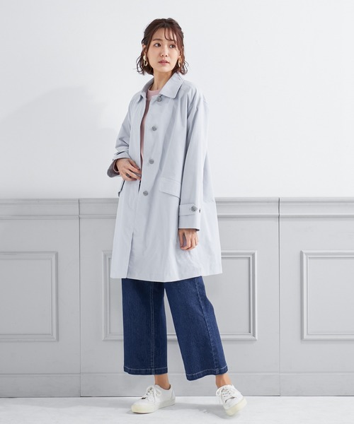 「Petit Honfleur」 ステンカラーコート 9号 サックスブルー レディース_画像2