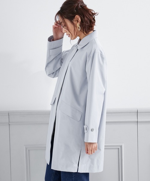「Petit Honfleur」 ステンカラーコート 9号 サックスブルー レディース_画像3