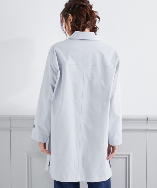 「Petit Honfleur」 ステンカラーコート 9号 サックスブルー レディース_画像4