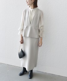 SHIPS any ワンピース any:「洗濯機可能」ダブルクロス Vネック