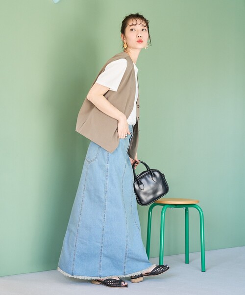 FREAK'S STORE デニムスカート 限定展開 デニム 切り替え ロング