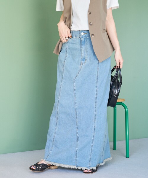 FREAK'S STORE デニムスカート 限定展開 デニム 切り替え ロング