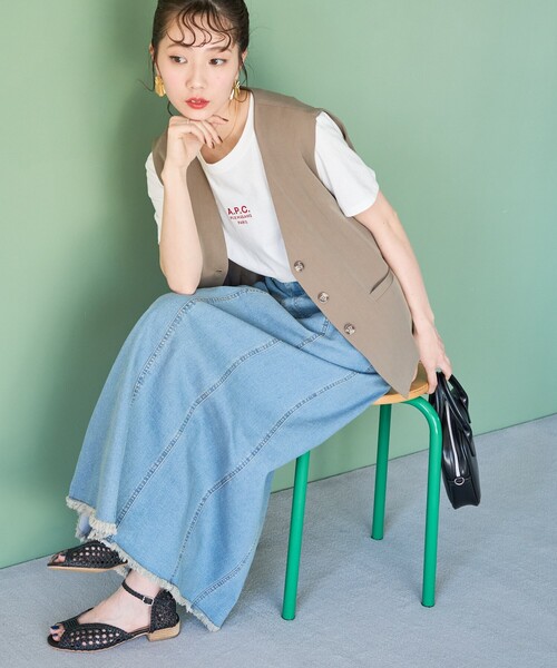 FREAK'S STORE デニムスカート 限定展開 デニム 切り替え ロング