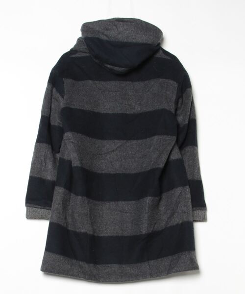 「LALLEGRO」 ボーダー柄コート 38 グレー レディース_画像2