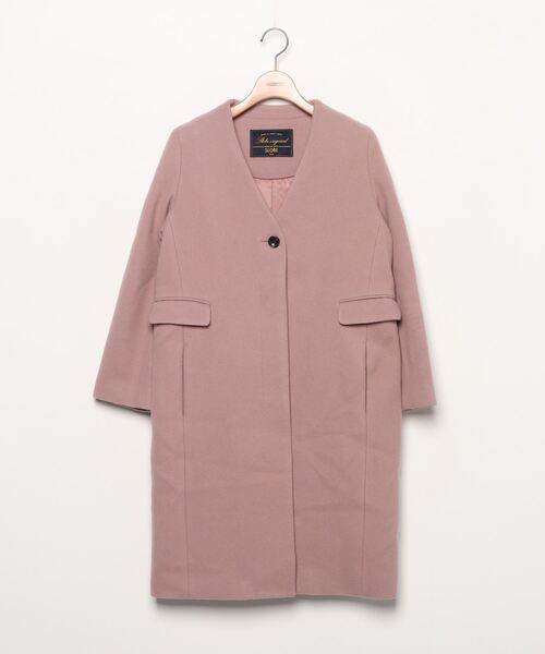 SLOBE IENA（スローブイエナ） ノーカラーコート 36 ピンク レディース