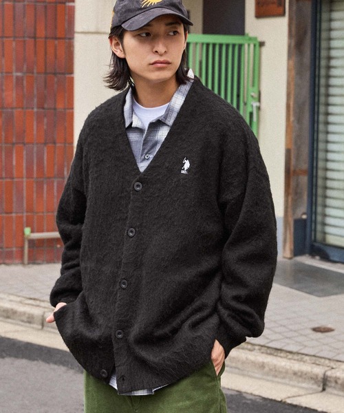 「U.S. POLO ASSN.」 ニットカーディガン L ブルー レディース