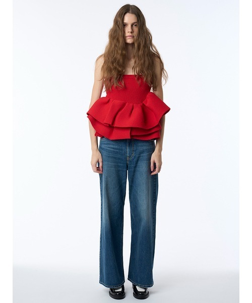 Styling ラッフルニットベアトップ ラッフルニットベアトップ（ベアトップ/ビスチェ）｜styling