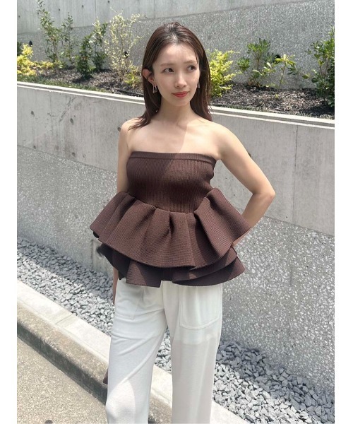 Styling ラッフルニットベアトップ ラッフルニットベアトップ(ニット/カーディガン)｜トップス