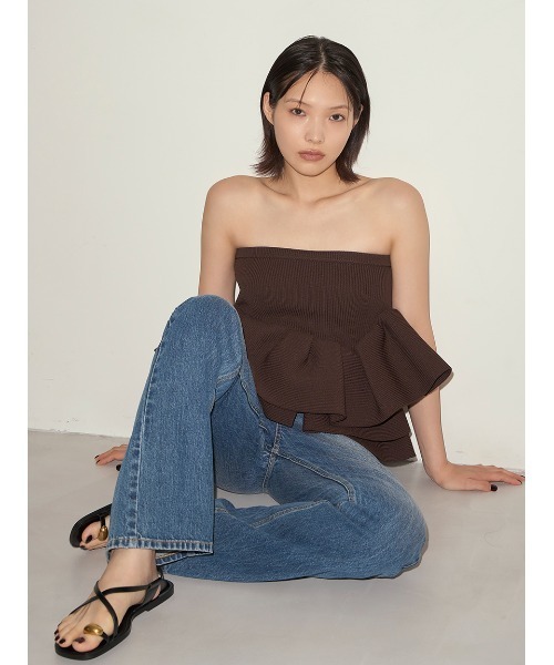 styling/（スタイリング） ニット セーター ラッフルニットベアトップ