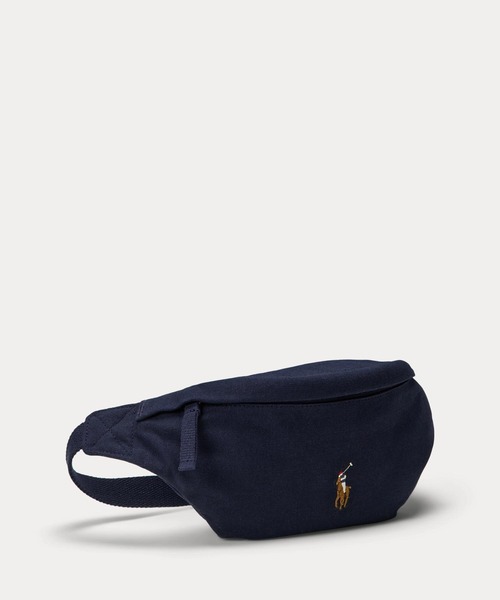 Ralph Lauren ウエストポーチ バッグ 革 レザートリム キャンバス ウエスト パック （メッセンジャー